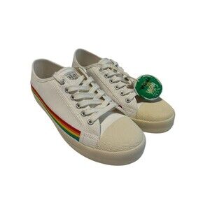 Gola Women’s Size 8 Coaster Sneaker Off White‎ Rainbow Drop Striped #S1-5